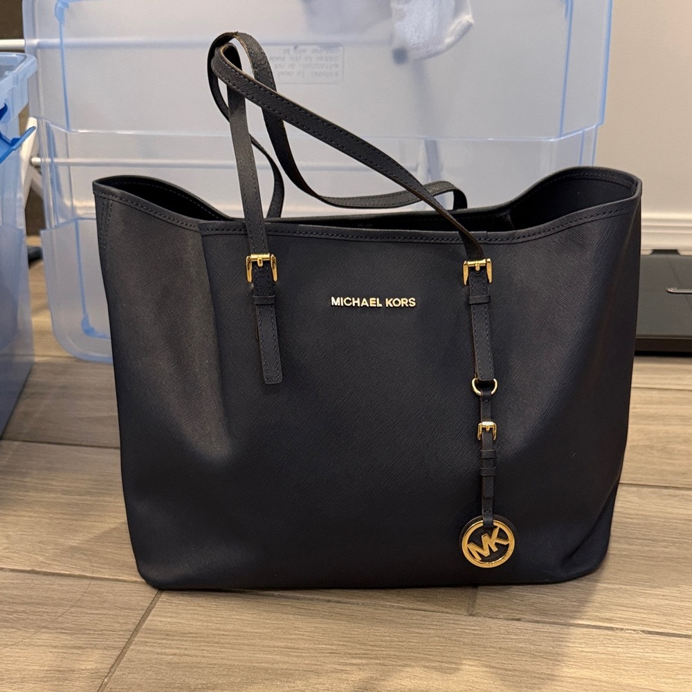 Michael Kors Navy Blue Tote Bag